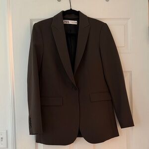 Zara Dark Brown Tailored Blazer